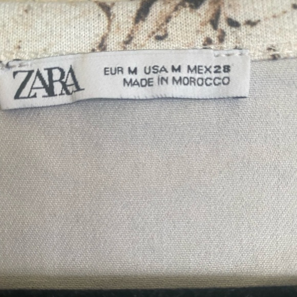 ZARA Patchwork Animal Print Top Women’s Size Medium Boho Retro Loose Fit… - Picture 3 of 11